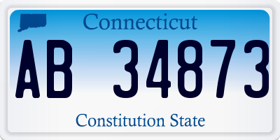 CT license plate AB34873