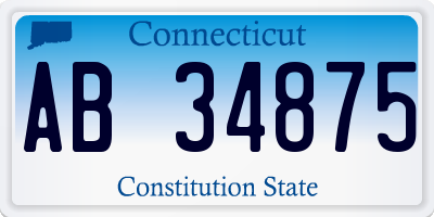 CT license plate AB34875