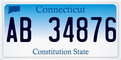 CT license plate AB34876