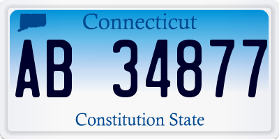 CT license plate AB34877