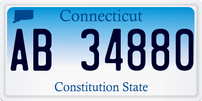 CT license plate AB34880