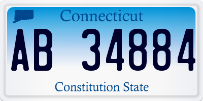 CT license plate AB34884