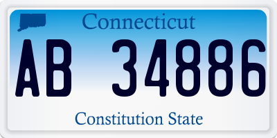 CT license plate AB34886