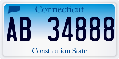 CT license plate AB34888