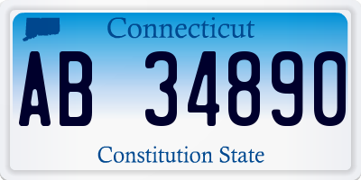 CT license plate AB34890