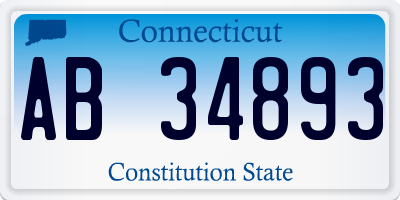 CT license plate AB34893