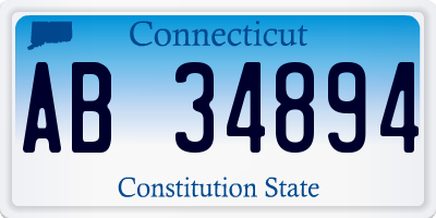 CT license plate AB34894