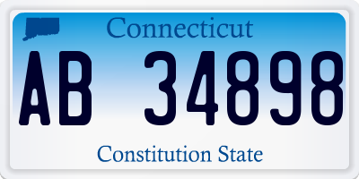 CT license plate AB34898