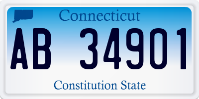 CT license plate AB34901
