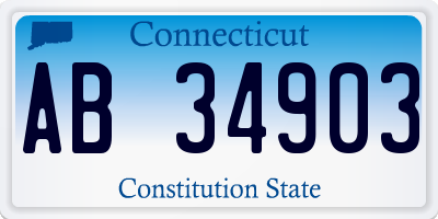 CT license plate AB34903