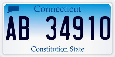 CT license plate AB34910