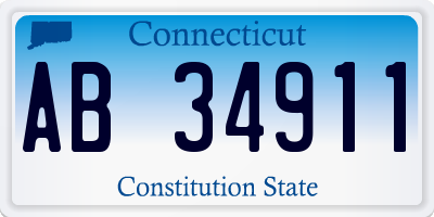 CT license plate AB34911