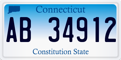 CT license plate AB34912