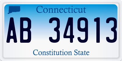 CT license plate AB34913