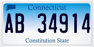 CT license plate AB34914
