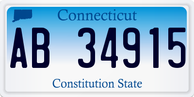 CT license plate AB34915