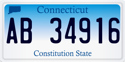 CT license plate AB34916
