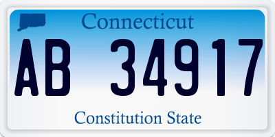 CT license plate AB34917