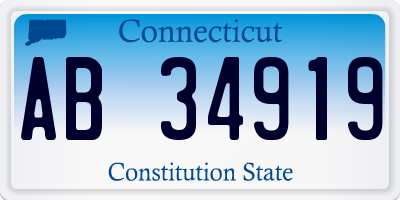 CT license plate AB34919