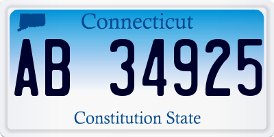 CT license plate AB34925