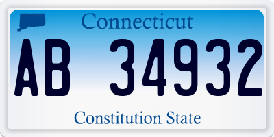 CT license plate AB34932