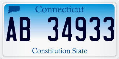 CT license plate AB34933