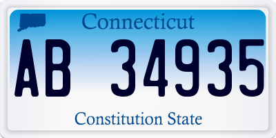 CT license plate AB34935