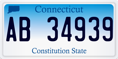 CT license plate AB34939