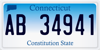 CT license plate AB34941