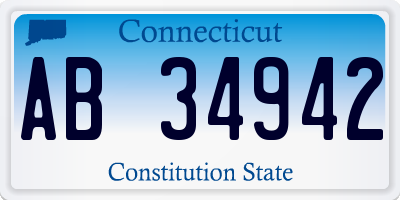 CT license plate AB34942