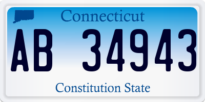 CT license plate AB34943