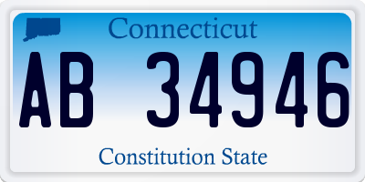 CT license plate AB34946