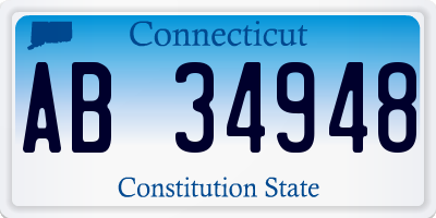 CT license plate AB34948