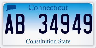 CT license plate AB34949