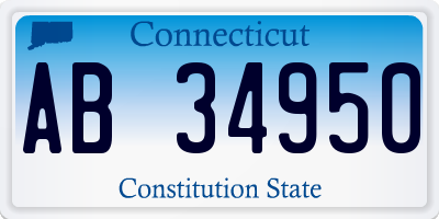CT license plate AB34950