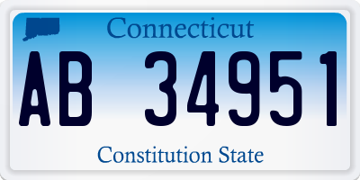 CT license plate AB34951