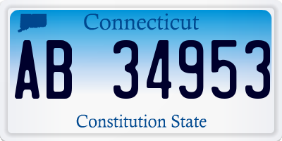 CT license plate AB34953