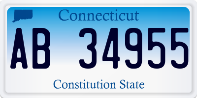 CT license plate AB34955