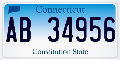 CT license plate AB34956