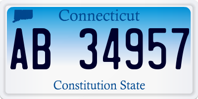 CT license plate AB34957