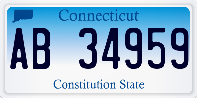 CT license plate AB34959