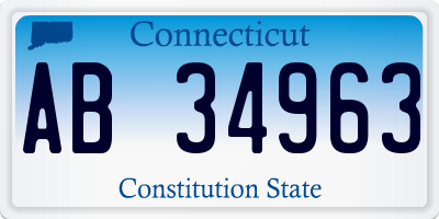 CT license plate AB34963