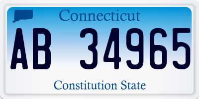 CT license plate AB34965