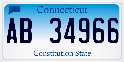 CT license plate AB34966