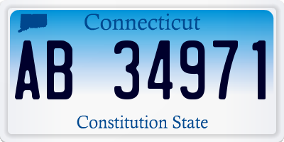 CT license plate AB34971