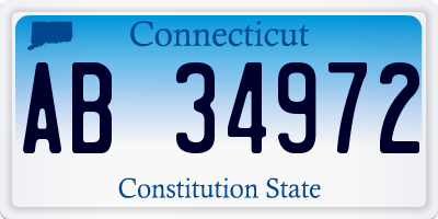 CT license plate AB34972