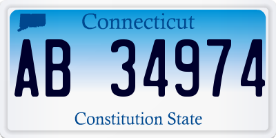 CT license plate AB34974