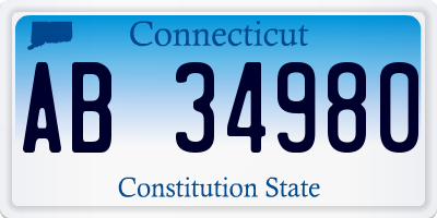 CT license plate AB34980