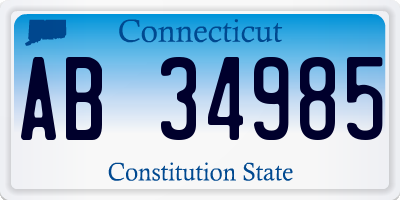 CT license plate AB34985