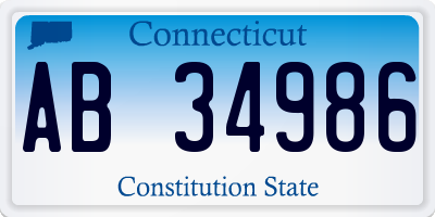 CT license plate AB34986